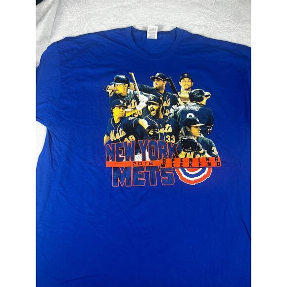 New York Mets MLB Opening Day 2018 Fruit Of The Loom T Shirt Size Men’s 2XL - Picture 2 of 4